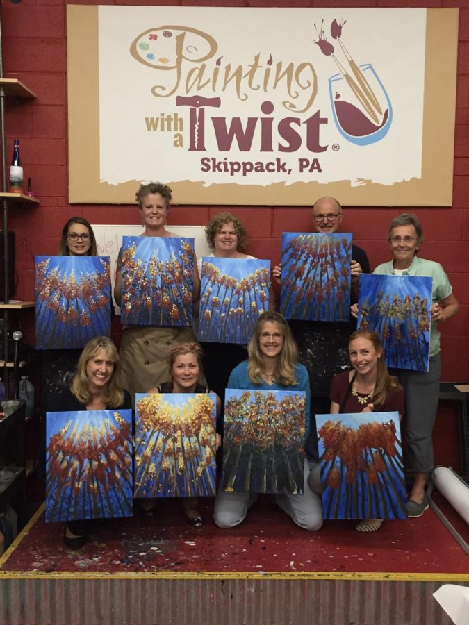 Growing stronger...Going to fun activities outside of school together, the teachers of the world language department make connections with each other. In the fall of 2017, the department spent their afternoon at Painting With a Twist for their yearly team building activity. 