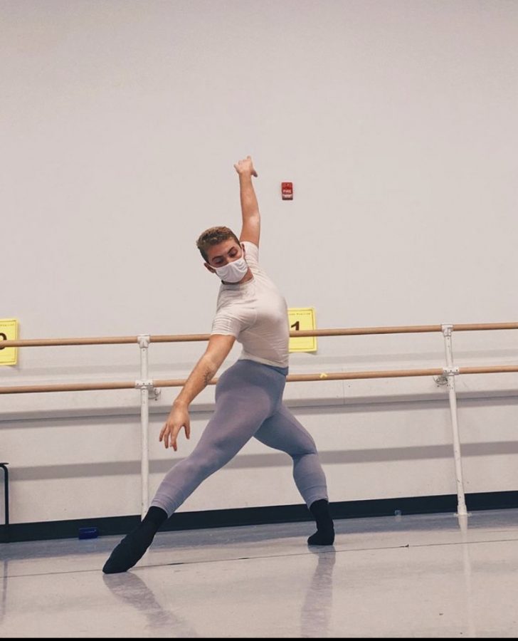 **Masks and ballet...** *After finishing his ballet class, School of Pennsylvania Ballet student Jasper Krikorian takes a photo for Instagram. The Pennsylvania Ballet requires students to wear masks while in the studio.* 

*Photo reprinted with permission from  Jasper Krikorian*