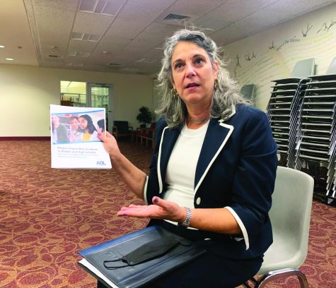 Sharing her wisdom…Teaching community members, deputy regional director Robin Burstein explains the ADL’s mission. Burstein is dedicated to helping to understand and overcome hate. 
