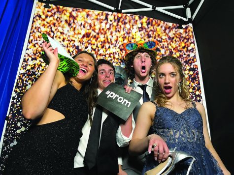 #prom...Taking a dance break during the April 22 junior prom, (from left) juniors Autumn DiCandilo, Landon Foley, Mason Doppler and Hailey Riexinger hit the photo booth.