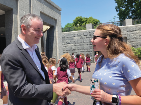 Welcome to D.C....Touring the U.S. Capitol, junior Anna Stratton meets U.S. Representative Brian Fitzpatrick of Pa.’s 1st congressional district. Stratton went to D.C. along with fellow social studies students on May 15.