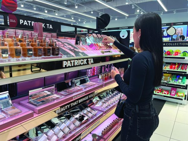 Tis’ the shopping season…Looking for the perfect gift, college student Jennifer Nguyen is shopping at Sephora on November 3. She likes to do all her holiday shopping early to purchase items before they sell out.