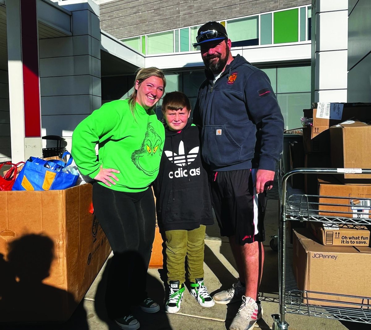 PICU a pair....Donating pajamas to St. Christopher’s Pediatric Intensive Care Unit (PICU), (from left) mother Jamie Katona, son James Katona and father Jay Katona honor the anniversary of James’s accident. 