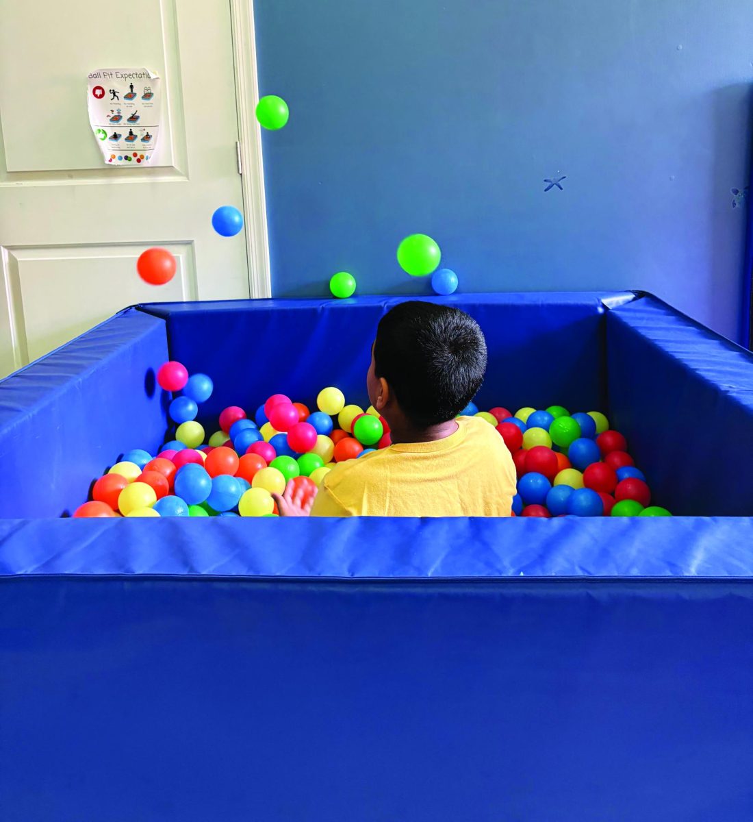 Resetting and reregulating…Enjoying the ball pit in Salford Hills Elementary School’s sensory room, a Salford Hills second-grade student spends time balancing his emotions and senses. More sensory areas will be coming to Souderton schools when the space becomes available.