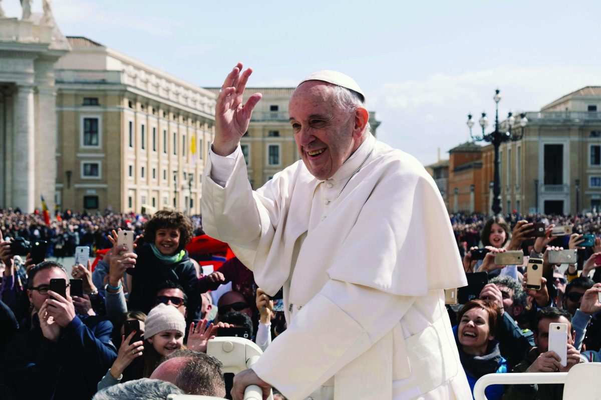 The People’s Pope...Greeting people who came to see him, Pope Francis waves to a large crowd at The Vatican. Pope Francis died on April 21, and was succeeded by Pope Leo XIV on May 8.